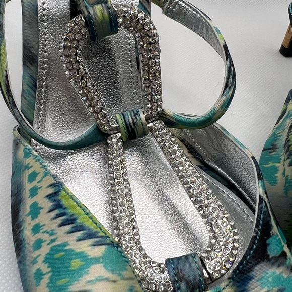 Size 7 Nina New Yoel Green and Blue Heels - Picture 2 of 7